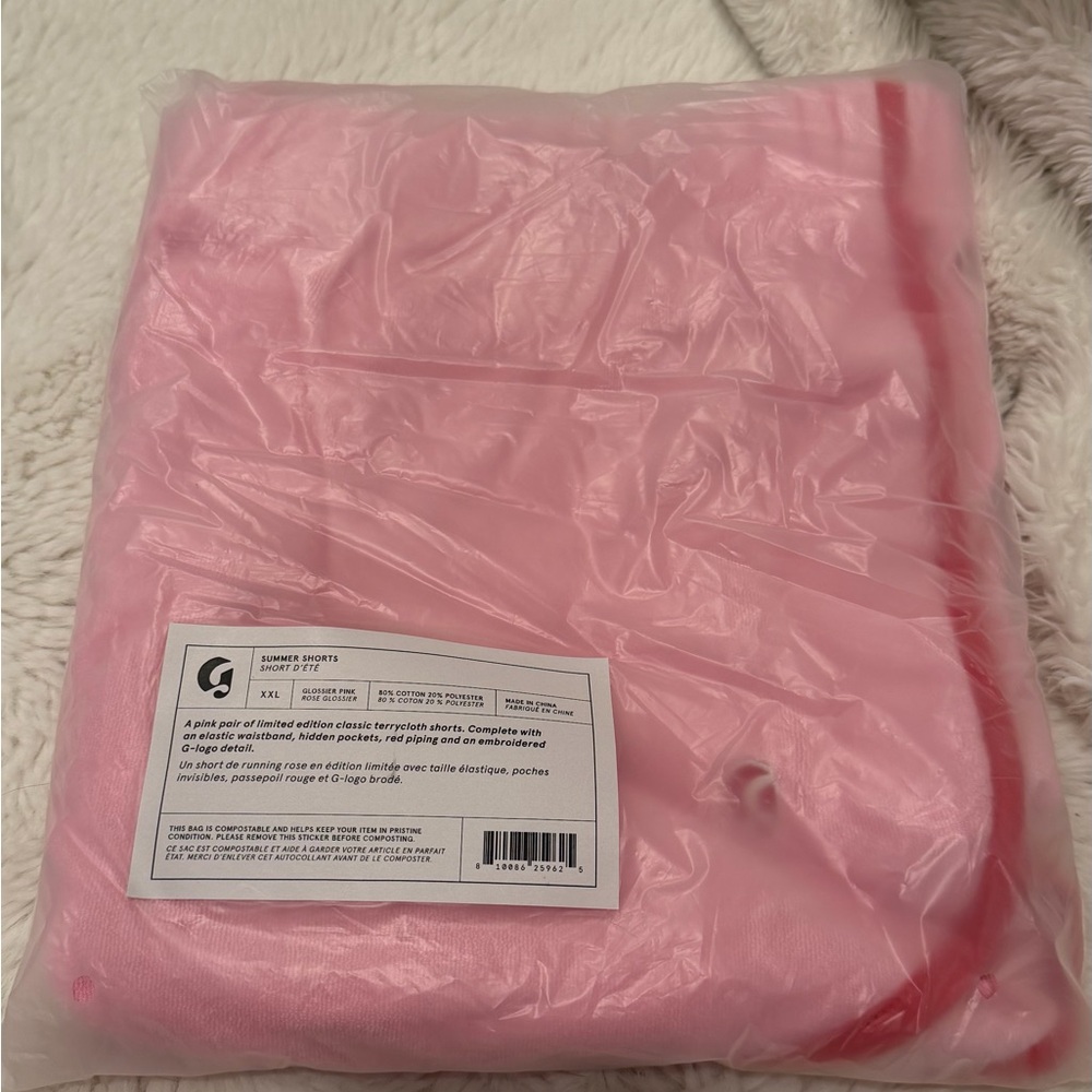 Glossier Pink Terrycloth Shorts